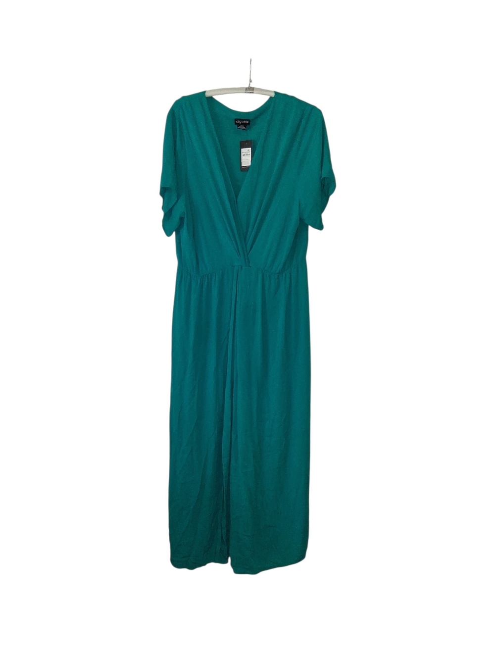 City Chic Teal Wrap V-Neck Maxi Dress Size 18W Nwt